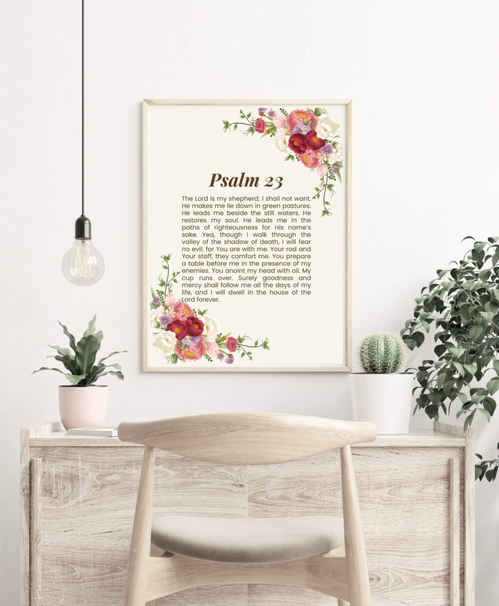 Psalm 23 Wall Art – Christian Motivational & Printable Products