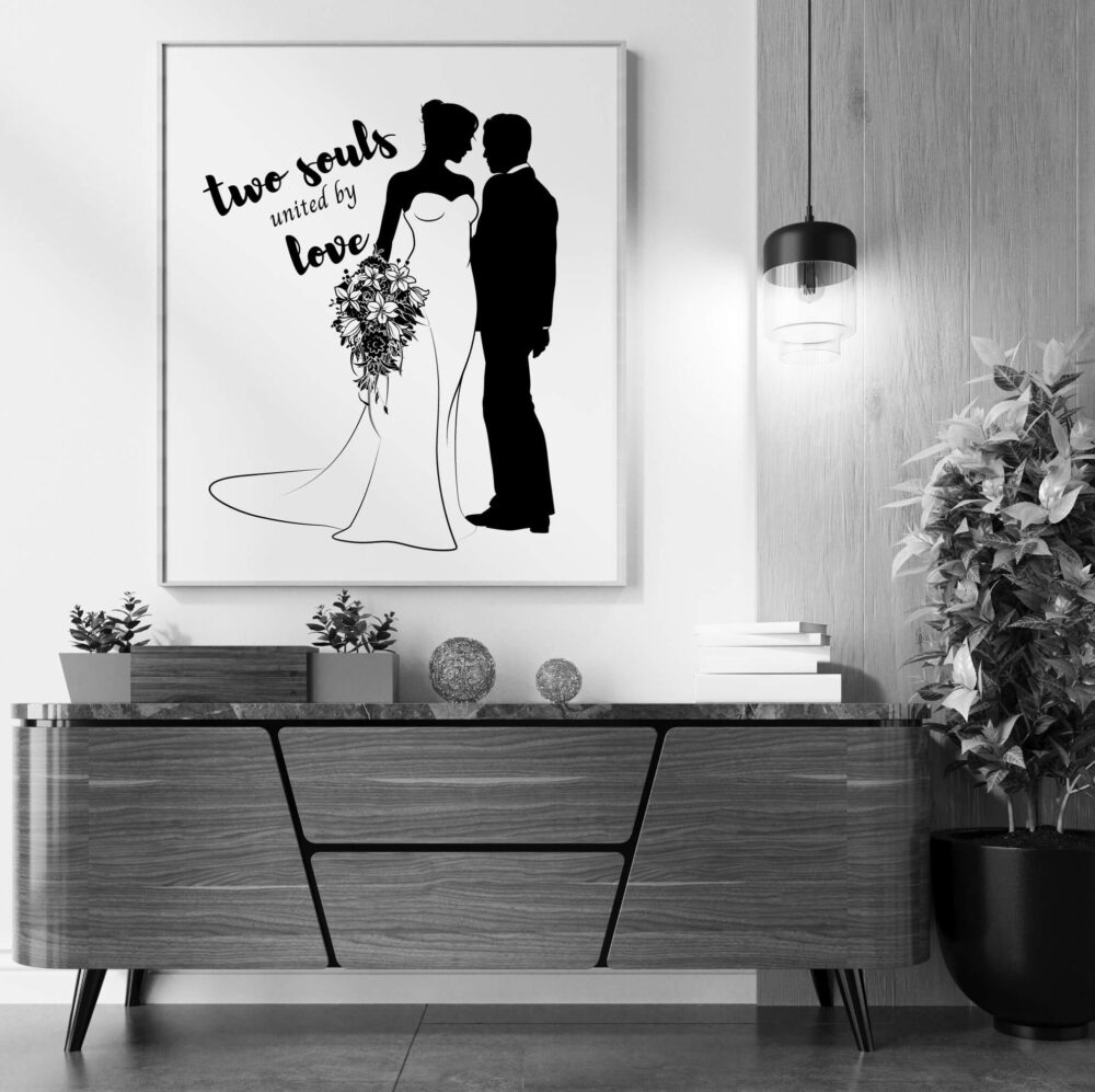 Two Souls United By Love Wedding Wall Art – Christian Motivational ...