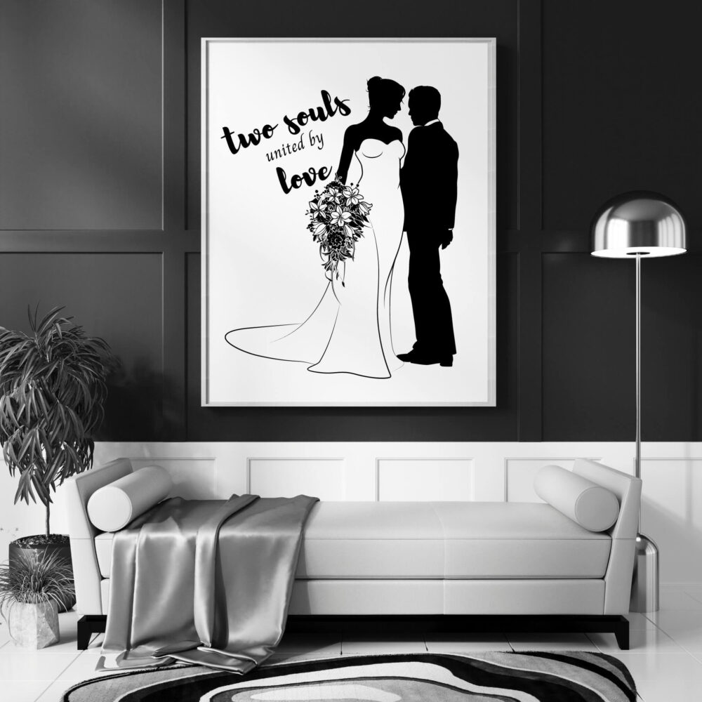 Two Souls United By Love Wedding Wall Art – Christian Motivational ...